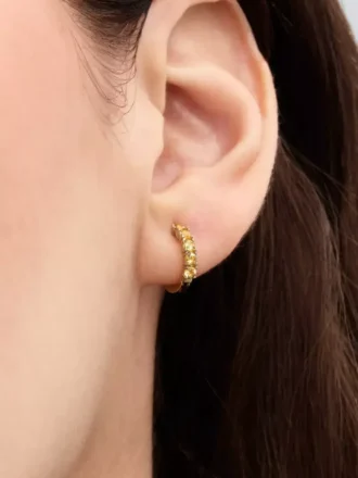 Gelbe Huggie-Ohrringe, 14-karätig vergoldet Gelbe Huggie-Ohrringe, 14-karätig vergoldet