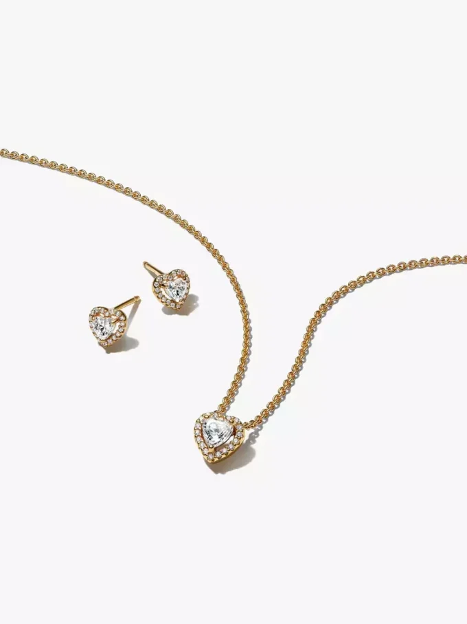 Geschenkset mit goldenem Herzschmuck, 14-karätig vergoldet Geschenkset mit goldenem Herzschmuck, 14-karätig vergoldet