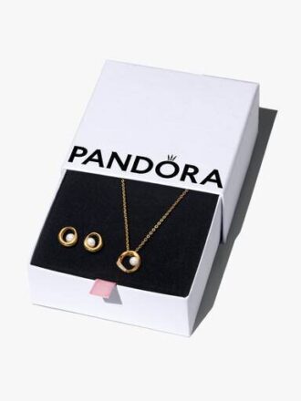 Geschenkset mit organischem Glanz und Perlenschmuck – 14-karätige Vergoldung
