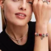 Weihnachtskranz-Dangle Charm aus Sterlingsilber
