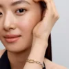 Gliederarmband aus Sterlingsilber, 14-karätig vergoldet Gliederarmband aus Sterlingsilber, 14-karätig vergoldet