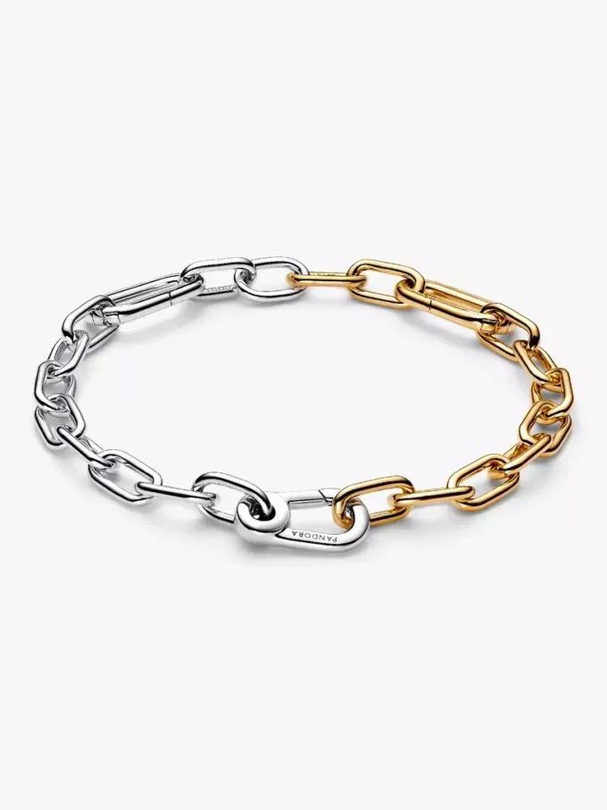 Gliederarmband aus Sterlingsilber, 14-karätig vergoldet Gliederarmband aus Sterlingsilber, 14-karätig vergoldet