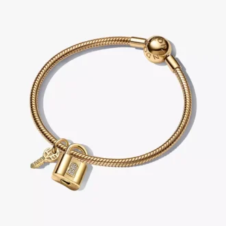 Gold-Vorhängeschloss-Armband-Set, 2er-Set Gold-Vorhängeschloss-Armband-Set, 2er-Set