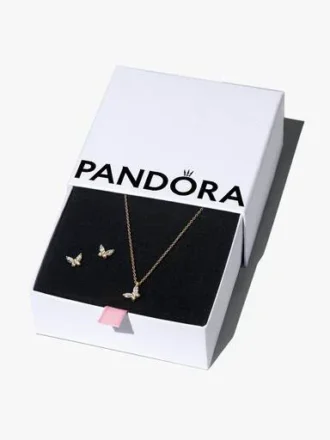 Golden Butterfly Schmuck-Geschenkset – 14-karätige Vergoldung