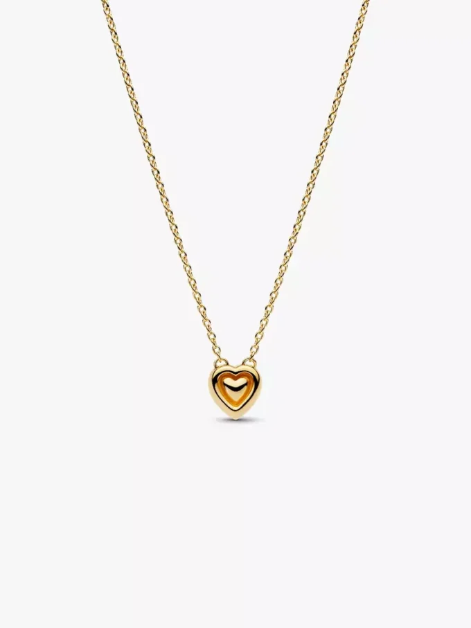 Gravierbare Herz-Halo-Halskette, 14 Karat vergoldet Gravierbare Herz-Halo-Halskette, 14 Karat vergoldet