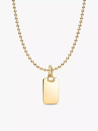 Gravierbare rechteckige Dog-Tag-Halskette, 2er-Set