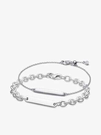 Gravierbare Silber-Armbänder-Sets für Sie und Ihn – 2er-Set Gravierbare Silber-Armbänder-Sets für Sie und Ihn – 2er-Set