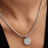 Gravierbarer Anhänger mit im Labor gezüchtetem Diamanten, 0,012 Karat, Sterlingsilber Gravierbarer Anhänger mit im Labor gezüchtetem Diamanten, 0,012 Karat, Sterlingsilber