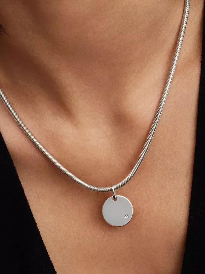 Gravierbarer Anhänger mit im Labor gezüchtetem Diamanten, 0,012 Karat, Sterlingsilber Gravierbarer Anhänger mit im Labor gezüchtetem Diamanten, 0,012 Karat, Sterlingsilber