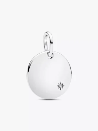 Gravierbarer Anhänger mit im Labor gezüchtetem Diamanten, 0,012 Karat, Sterlingsilber