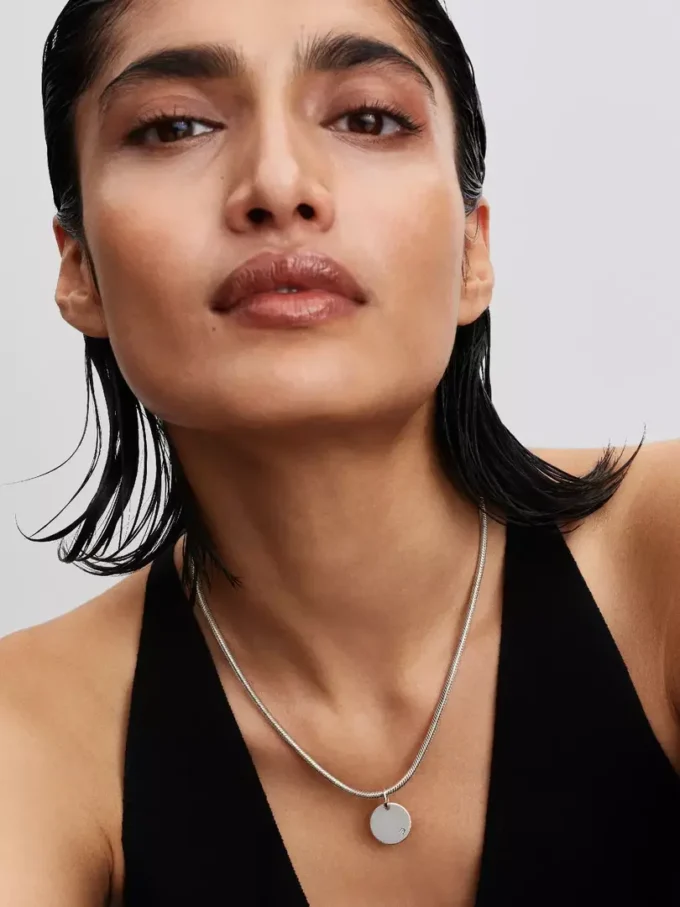 Gravierbarer Anhänger mit im Labor gezüchtetem Diamanten, 0,012 Karat, Sterlingsilber Gravierbarer Anhänger mit im Labor gezüchtetem Diamanten, 0,012 Karat, Sterlingsilber