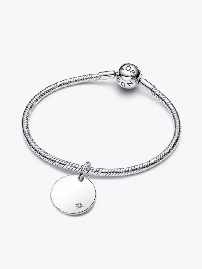 Gravierbarer Anhänger mit im Labor gezüchtetem Diamanten, 0,012 Karat, Sterlingsilber Gravierbarer Anhänger mit im Labor gezüchtetem Diamanten, 0,012 Karat, Sterlingsilber