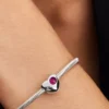 Gravierbarer Herz-Charm aus Sterlingsilber mit echtem roten Stein Gravierbarer Herz-Charm aus Sterlingsilber mit echtem roten Stein