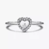 Gravierbarer Herz-Halo-Ring aus Sterlingsilber Gravierbarer Herz-Halo-Ring aus Sterlingsilber