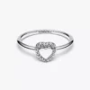 Gravierbarer Herz-Halo-Ring aus Sterlingsilber Gravierbarer Herz-Halo-Ring aus Sterlingsilber