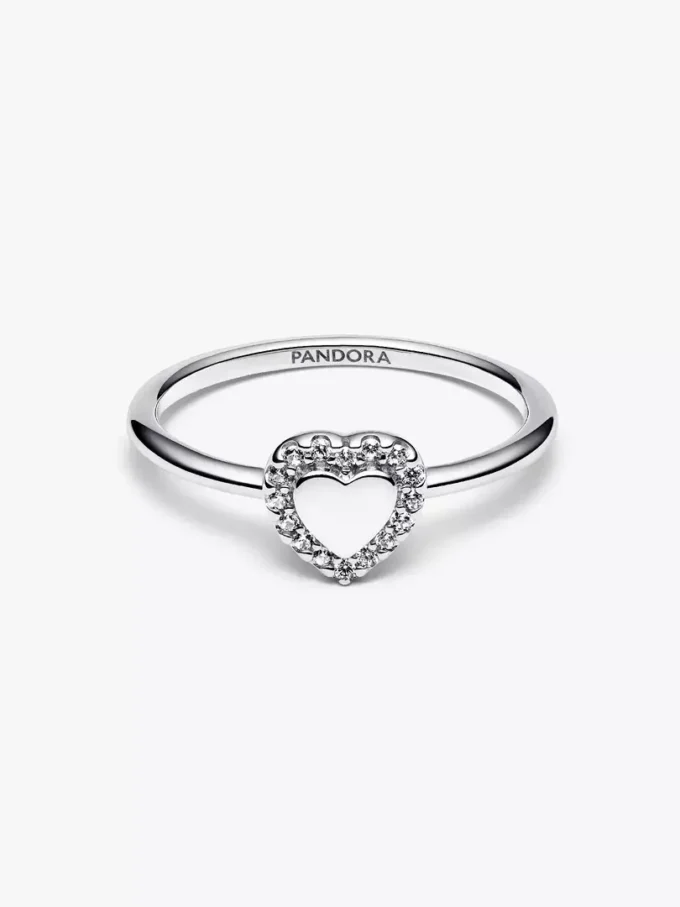 Gravierbarer Herz-Halo-Ring aus Sterlingsilber Gravierbarer Herz-Halo-Ring aus Sterlingsilber
