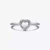 Gravierbarer Herz-Halo-Ring aus Sterlingsilber Gravierbarer Herz-Halo-Ring aus Sterlingsilber