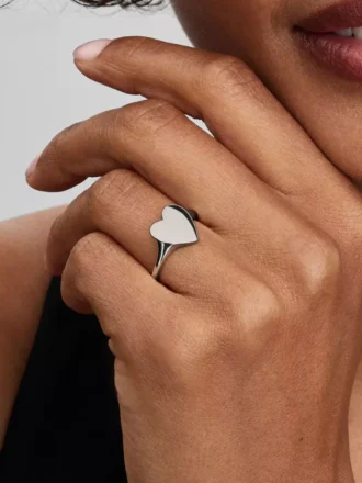 Gravierbarer Herzring aus Sterlingsilber