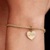 Gravierbarer Liebesherz-Dangle Charm, 14-karätig vergoldet Gravierbarer Liebesherz-Dangle Charm, 14-karätig vergoldet