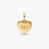 Gravierbarer Liebesherz-Dangle Charm, 14-karätig vergoldet Gravierbarer Liebesherz-Dangle Charm, 14-karätig vergoldet