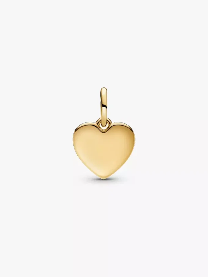 Gravierbarer Liebesherz-Dangle Charm, 14-karätig vergoldet Gravierbarer Liebesherz-Dangle Charm, 14-karätig vergoldet