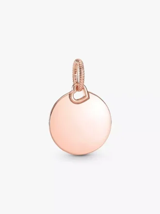 Gravierbarer runder Anhänger, 14 Karat Roségold-Beschichtung Gravierbarer runder Anhänger, 14 Karat Roségold-Beschichtung