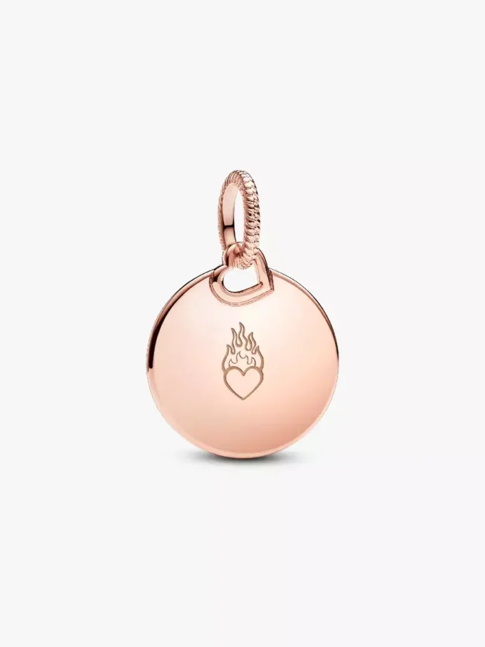 Gravierbarer runder Anhänger, 14 Karat Roségold-Beschichtung Gravierbarer runder Anhänger, 14 Karat Roségold-Beschichtung