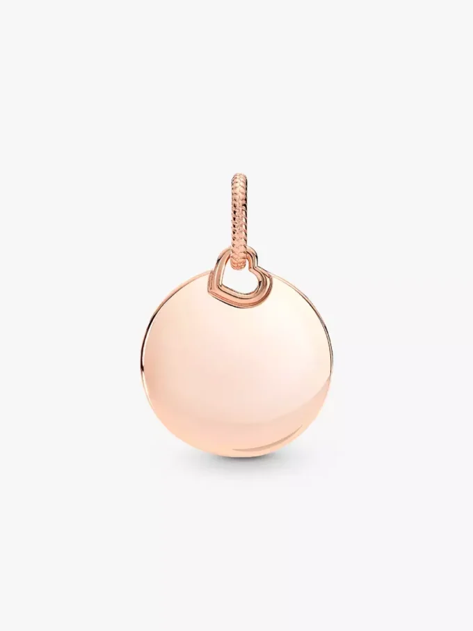Gravierbarer runder Anhänger, 14 Karat Roségold-Beschichtung Gravierbarer runder Anhänger, 14 Karat Roségold-Beschichtung