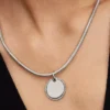 Gravierbarer runder Anhänger aus Sterlingsilber