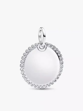 Gravierbarer runder Anhänger aus Sterlingsilber Gravierbarer runder Anhänger aus Sterlingsilber