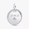 Gravierbarer runder Anhänger aus Sterlingsilber