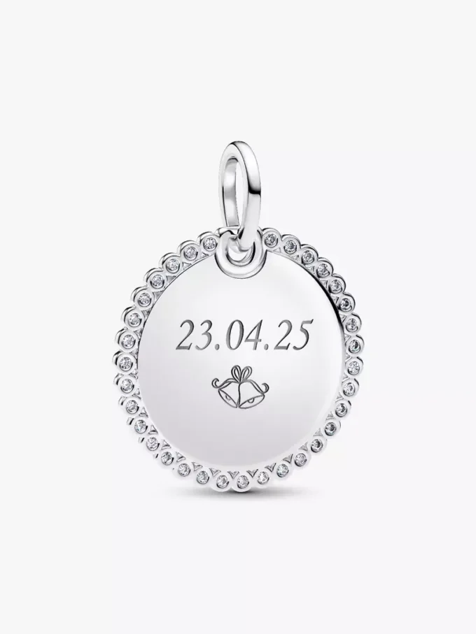 Gravierbarer runder Anhänger aus Sterlingsilber
