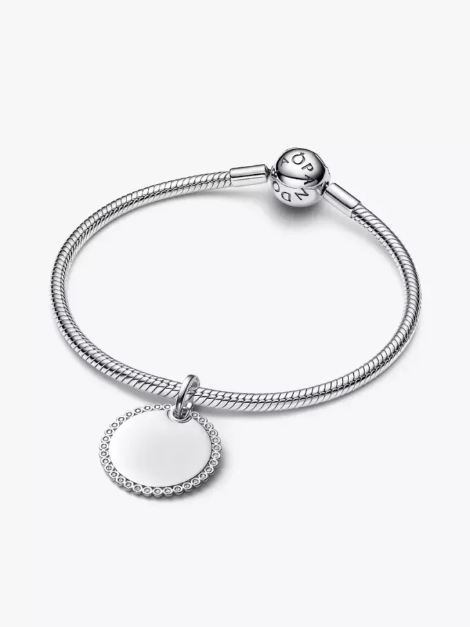 Gravierbarer runder Anhänger aus Sterlingsilber