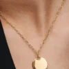 Gravierbarer runder Dangle Charm mit 14-karätiger Vergoldung