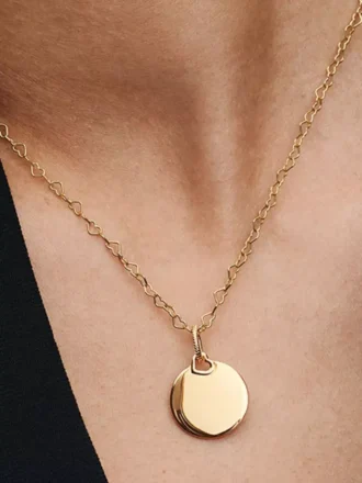 Gravierbarer runder Dangle Charm mit 14-karätiger Vergoldung