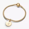 Gravierbarer runder Dangle Charm mit 14-karätiger Vergoldung