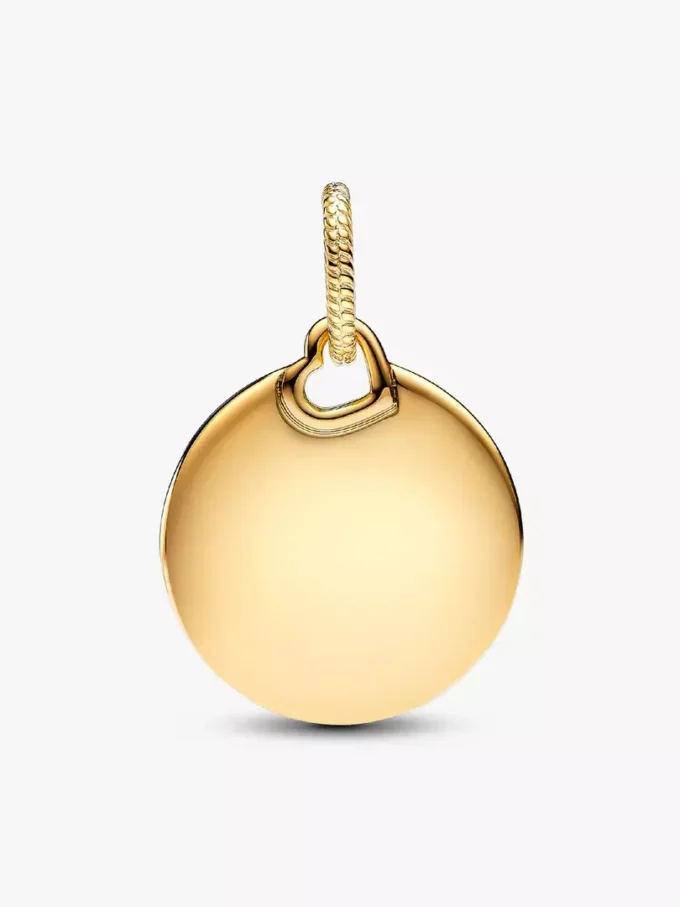 Gravierbarer runder Dangle Charm mit 14-karätiger Vergoldung