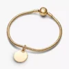 Gravierbarer runder Dangle Charm mit 14-karätiger Vergoldung