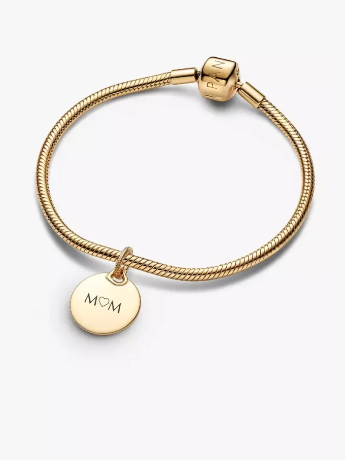 Gravierbares Armband-Set mit runden Dangle Charms, 2er-Set Gravierbares Armband-Set mit runden Dangle Charms, 2er-Set
