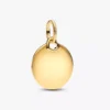 Gravierbarer runder Dangle Charm mit 14-karätiger Vergoldung