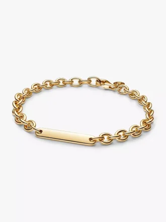 Gravierbares Bar-Link-Armband, 14-karätig vergoldet