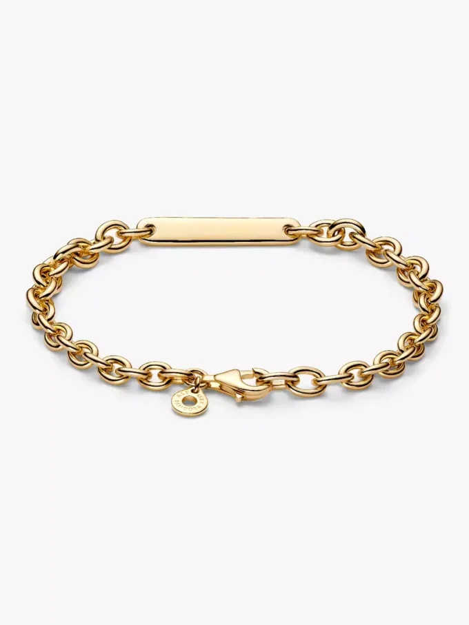Gravierbares Bar-Link-Armband, 14-karätig vergoldet Gravierbares Bar-Link-Armband, 14-karätig vergoldet
