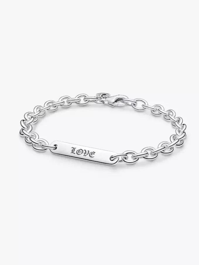 Gravierbares Bar-Link-Armband aus Sterlingsilber Gravierbares Bar-Link-Armband aus Sterlingsilber