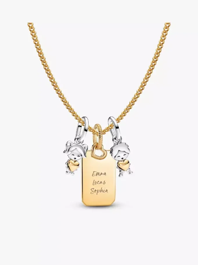 Gravierbares Charm-Halskettenset „A Mother’s Love“ (4er-Set) Gravierbares Charm-Halskettenset „A Mother’s Love“ (4er-Set)