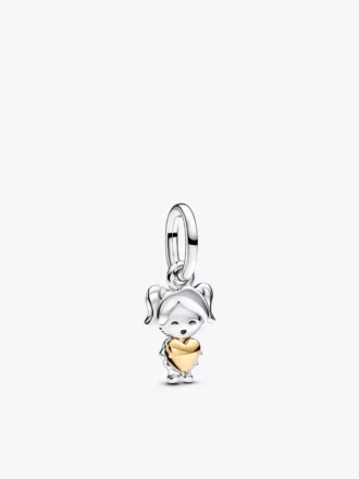 Dangle Charm „Happy Girl“ aus Sterlingsilber, 14-karätig vergoldet