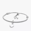 Gravierbares Herz-Dangle Charm-Set mit Snake Chain und Schiebeverschluss, 2er-Set Gravierbares Herz-Dangle Charm-Set mit Snake Chain und Schiebeverschluss, 2er-Set