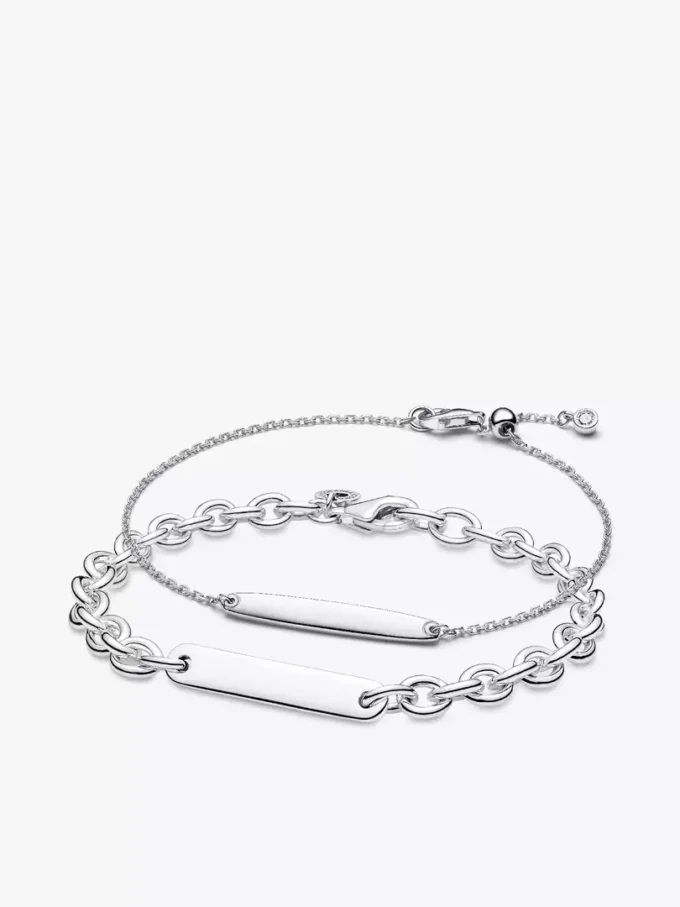 Gravierbares Silberarmband-Set für Sie und Ihn, 2er-Set Gravierbares Silberarmband-Set für Sie und Ihn, 2er-Set
