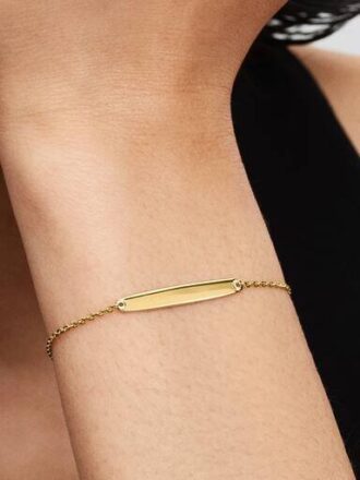 Gravierbares Stabketten-Armband – 14-karätige Vergoldung