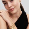 Gravierbares Stabketten-Armband – 14-karätige Vergoldung