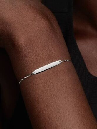 Gravierbares Stabketten-Armband – Sterlingsilber